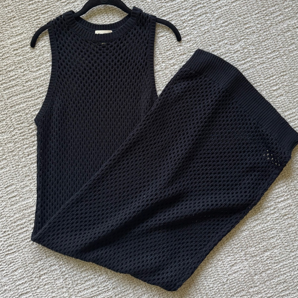 Black Open Weave Cover Up